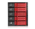 iStarUSA 3x5.25" to 5x3.5" SAS/SATA 12 Gb/s Trayless Hot-Swap Cage -  Red