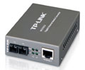 TP-LINK Gigabit Media Converter, 1000Mbps RJ45 to 1000M single-mode SC fiber, up to 15Km/9miles, chassis mountable - 1000Base-T, 1000Base-FX - External