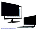 Fellowes Laptop/Flat Panel Privacy Filter - 22.0" Wide Black - 22" LCD Notebook, Monitor
