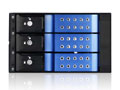 iStarUSA Trayless 2x5.25" to 3x 3.5" SAS/SATA 12 Gbps HDD Hot-swap Cage - Blue