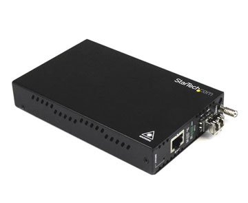 STARTECH OAM Managed Gigabit Ethernet Fiber Media Converter - Multi Mode LC 550m -  1 x Network (RJ-45) - 10/100/1000Base-T, 1000Base-LX/SX - External