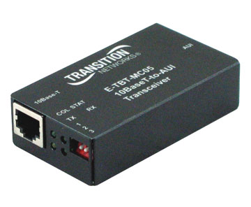TRANSITION NETWORKS Ethernet To AUI Converter - 1 x RJ-45 , 1 x DB-15 VGA - 10Base-T, 10Base-5