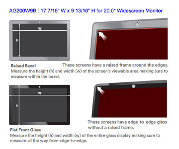3M AG200W9B Anti-Glare Filter for 20.0" Widescreen Monitor - Clear, 16:9, 17 7/16" W x 9 13/16" H