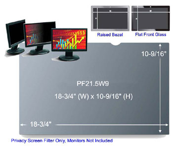 3M PF21.5W9 (PF215W9B) Black Frameless Privacy Filter for Desktop 21.5 inch Widescreen Monitor (16:9)