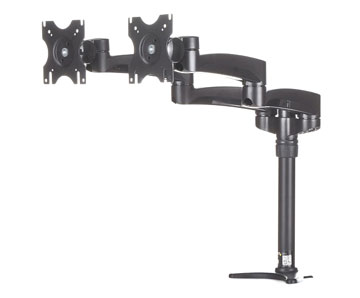 StarTech.com Dual Monitor Mount with Articulating Arms - Height Adjustable, Desk Surface or Grommet Mount for Two Displays with Cable Management