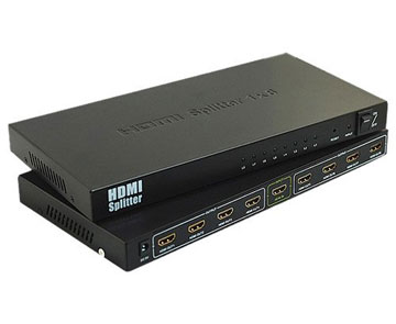 4XEM 8 Port HDMI splitter & Signal Amplifier - HDMI In - HDMI Out