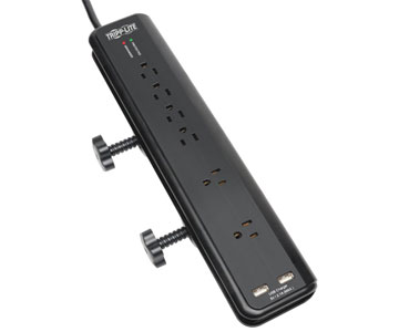 TRIPP LITE Protect It! 6-Outlets Surge Suppressor - 6 x NEMA 5-15R - 1.88 kVA - 2100 J - 120 V AC Input - 5 V DC Output